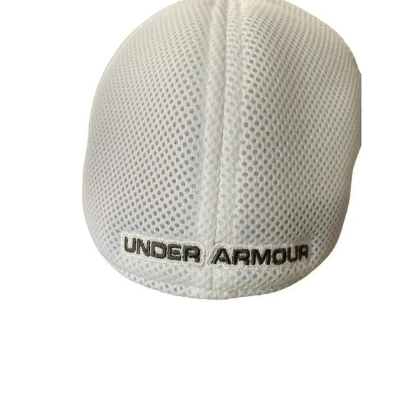 Under Armour Men's UA Golf Hat Mesh Dark Gray, White, M/L Puff Embroidered Logo - Picture 3 of 12